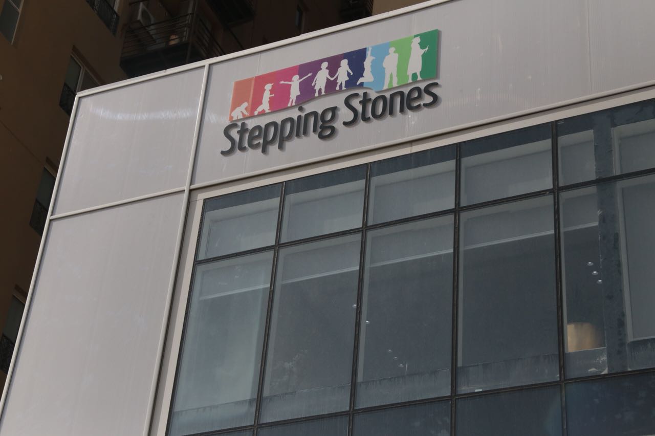 A building with the Stepping Stones sign