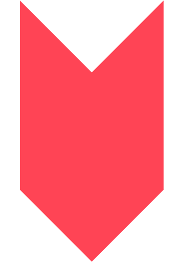 A simple red downward arrow with a pointed tip.